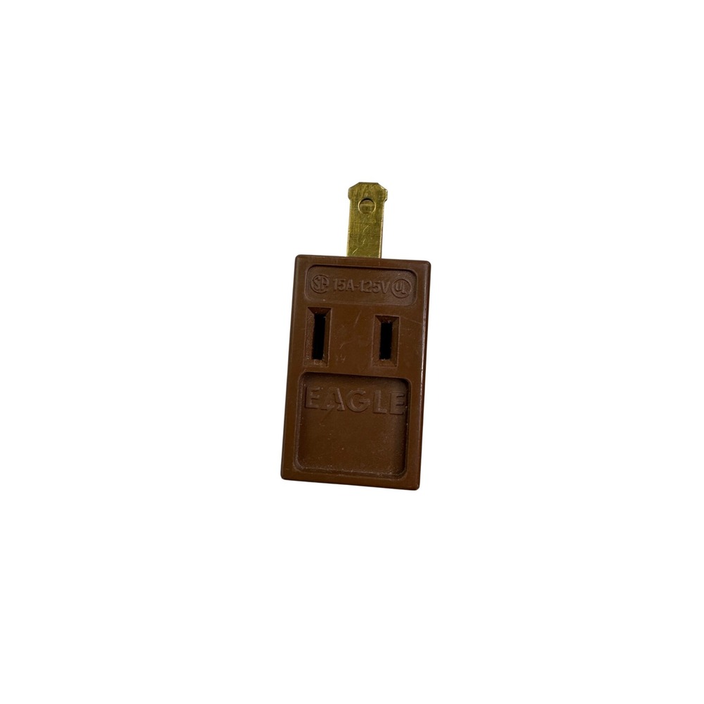 Vtg Eagle 351B Current Tap 3-Way Plug Adapter Brown 2-Prong 15A 125V UL Listed